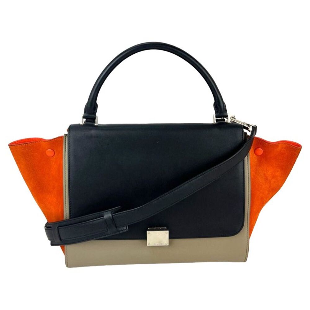 Celine Tricolor Leather suede Trapeze Tote Bag
